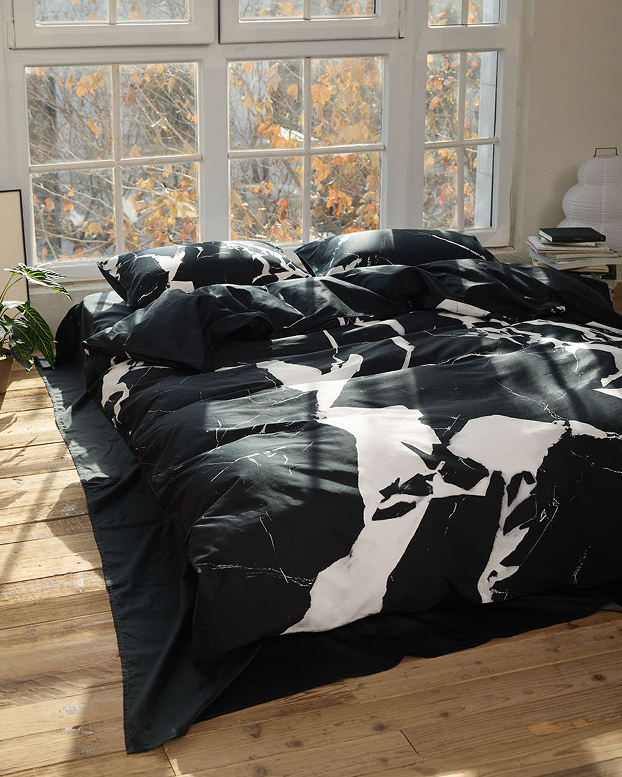 Stonewash, B&W Marble Duvet Cover
