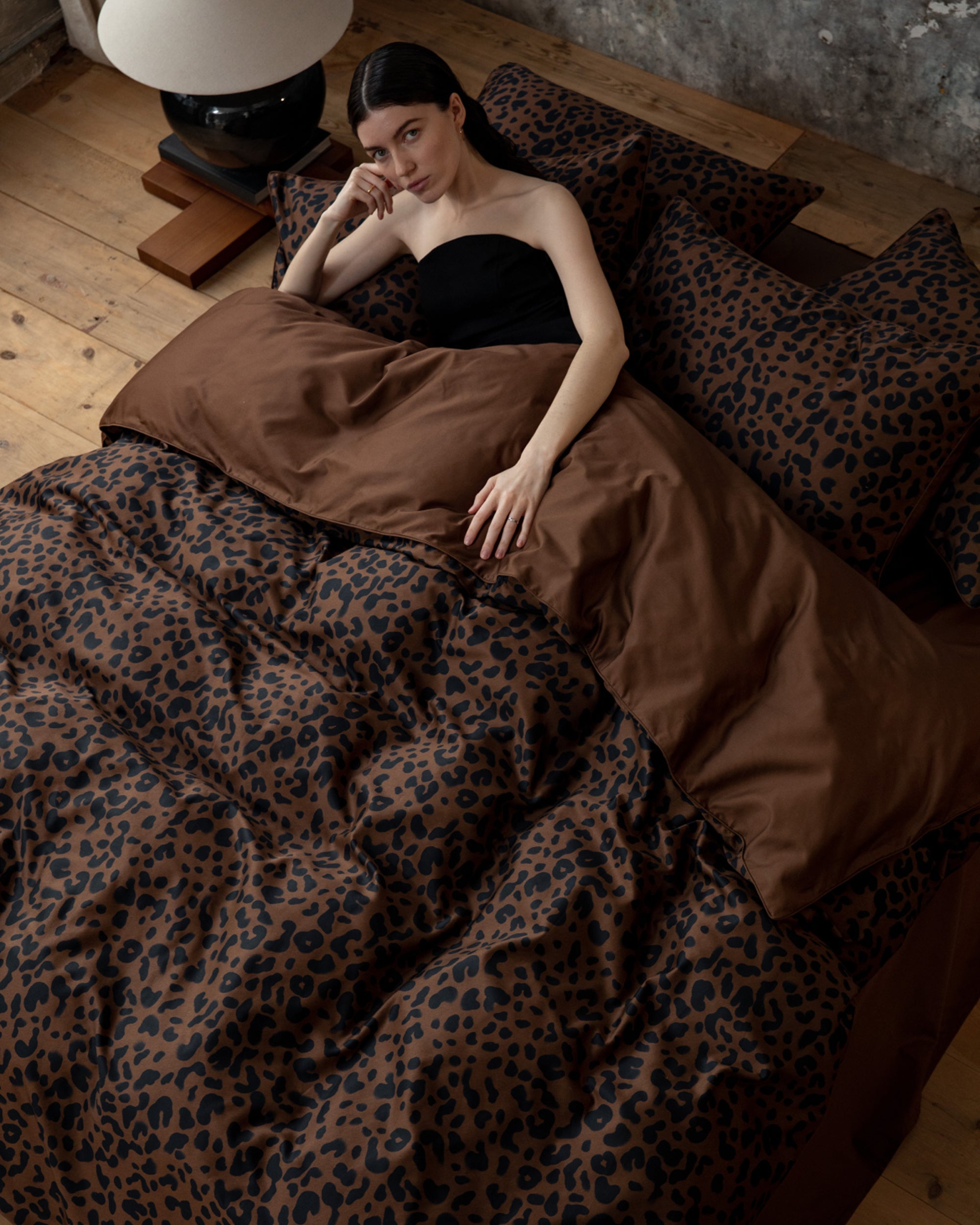 Ember - Black & Dark Brown Duvet Cover