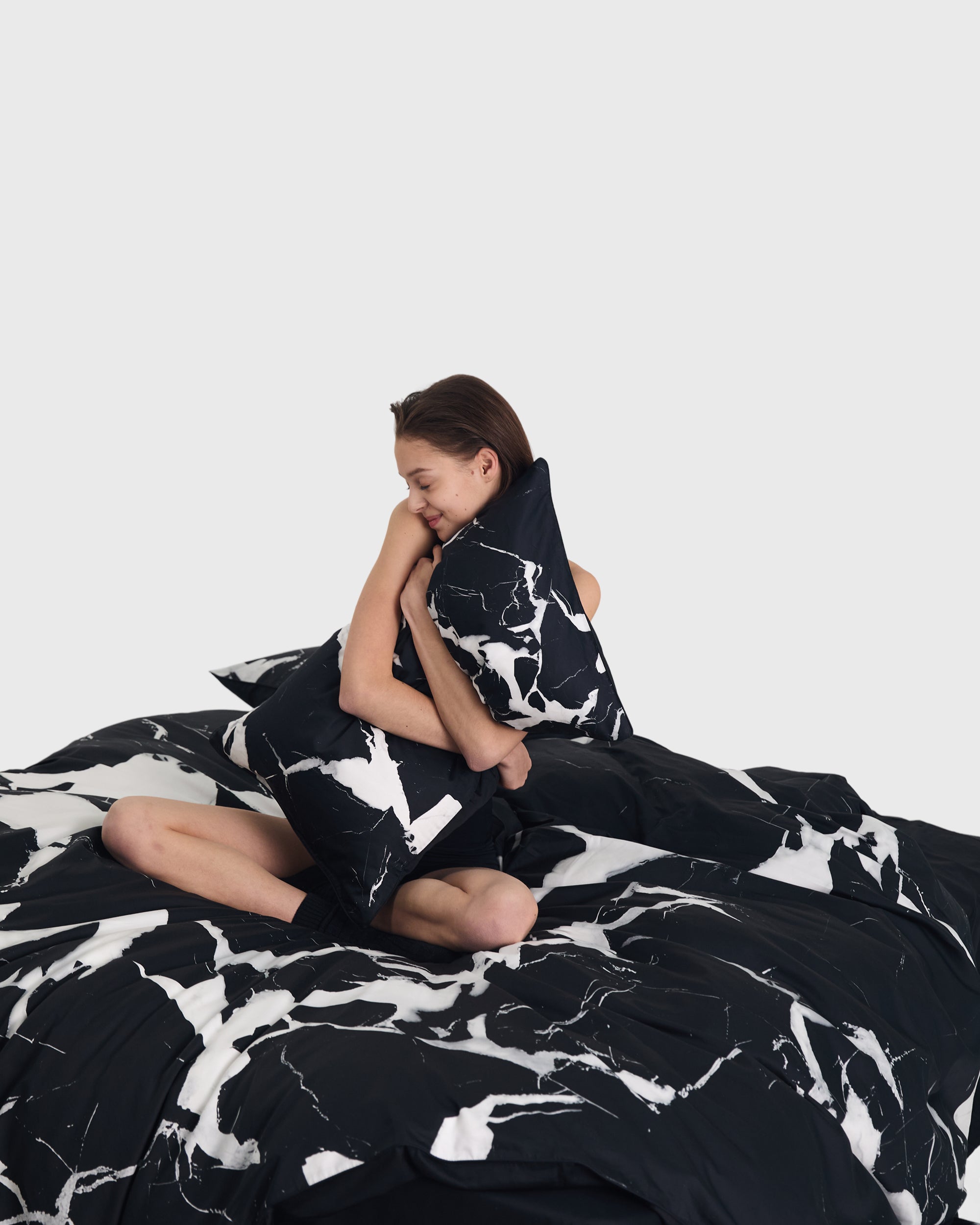 Stonewash, B&W Marble Pillowcase Pair